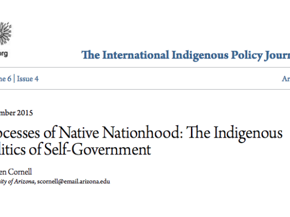 Processes of Native Nationhood- The Indigenous Politics of Self-Government