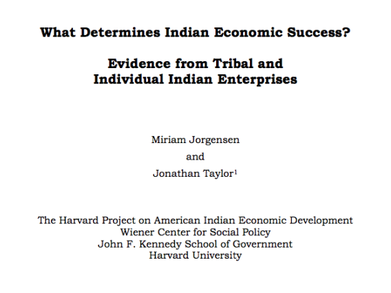 What Determines Indian Economic Success Evidence from Tribal and Individual Indian Enterprises