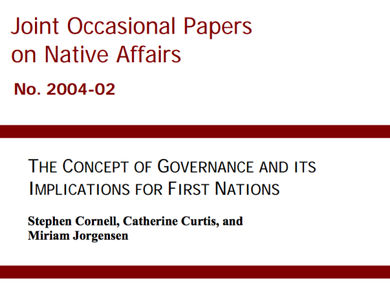 The Concept of Governance and its Implications for First Nations