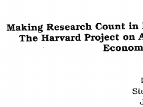 Making Research Count in Indian Country: The Harvard Project on American Indian Economic Development