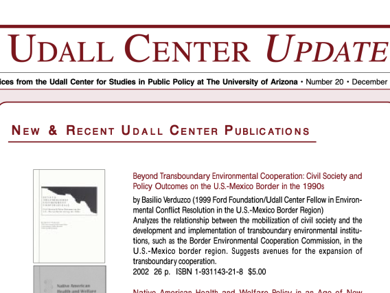 Udall Center Update No. 20