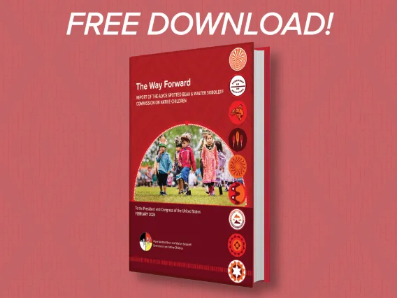 Cover of "The Way Forward" report as shown on book mockup against a pink background with white text reading "FREE DOWNLOAD!" across the top of the image.