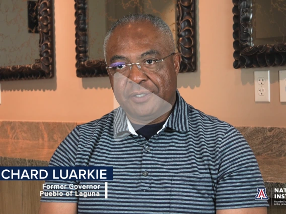 Richard Luarkie sits for an interview in a small meeting room. 