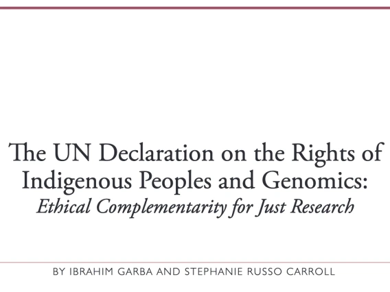 The UN Declaration on the Rights of Indigenous Peoples and Genomics: Ethical Complementarity for Just Research