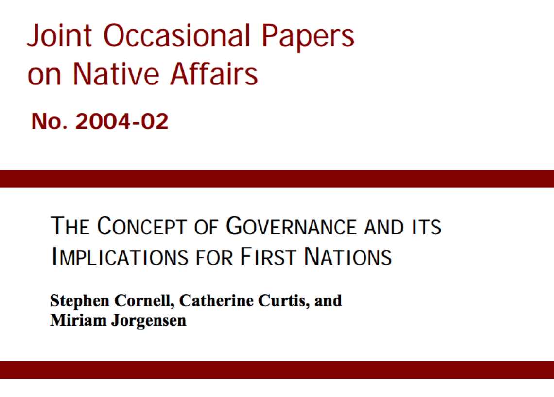 The Concept of Governance and its Implications for First Nations