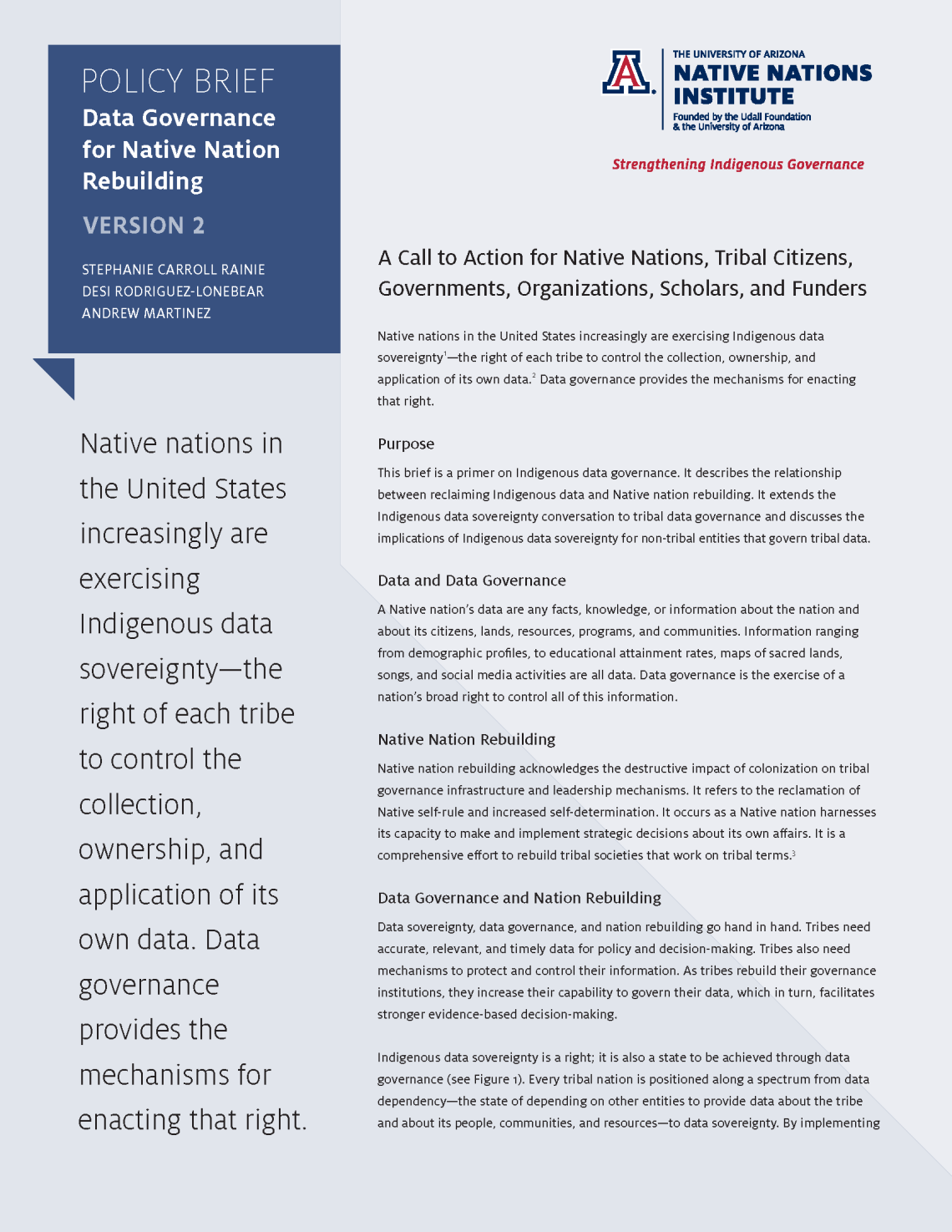 Policy Brief: Data Governance for Native Nation Rebuilding