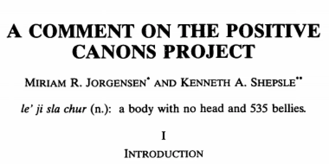 A Comment on the Positive Canons Project