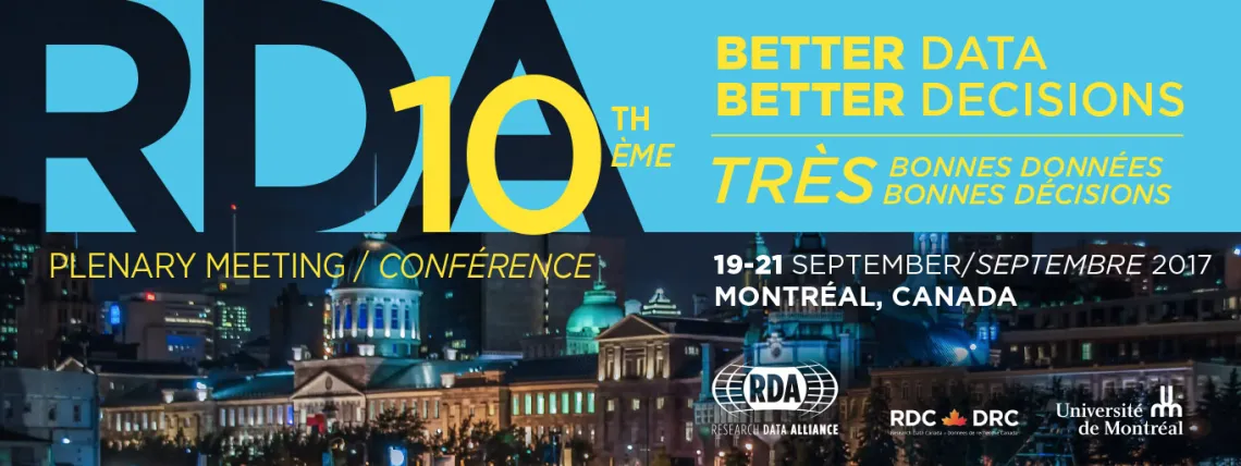 Watch the Live Webcast of the 10th Annual Research Data Alliance meeting in Montreal