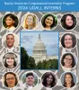 A grid showing portraits of the 2024 Native American Congressional Interns around an image of the U.S. Capitol building.